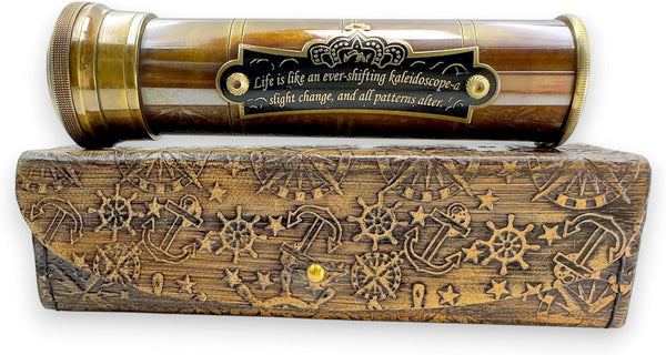 MAH Handcrafted Brass Kaleidoscope Vintage Nautical Collectible Gift for Adults & Collectors