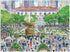Galison Michael Storrings Springtime at The Library Double-Sided Puzzle, 500 Pieces, 20” x 20” – Two-Sided Jigsaw Puzzle with Stunning Artwork – Thick, Sturdy Pieces, Challenging Family Activity