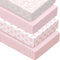 Peryiter 4 Pack Crib Sheets Girl Soft Baby Bed Sheet Set 52''