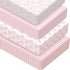 Peryiter 4 Pack Crib Sheets Girl Soft Baby Bed Sheet Set 52''