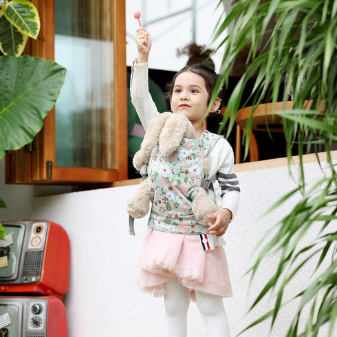 GAGAKU Doll Carrier for Kids Toy Baby Doll Carrier Reborn Dolls Carrier Toy Baby Sling with Adjustable Straps for American Girl Doll Bitty Baby Doll Accessories - Green - Camellia