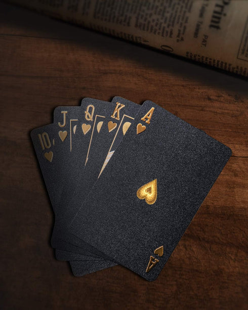 BIERDORF Diamond Waterproof Playing Cards - Black Poker Cards, HD Deck (3-Pack)