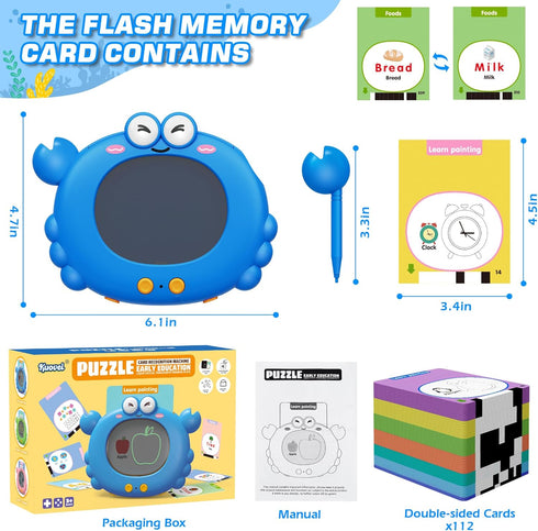 224 2 3 4 5 Talking Flash Cards,Kids Toddler Flash Cards with Pages,Writing, Drawing,and Math,Autism Sensory