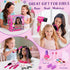 Cleboen 35PCS Playset 3 4 5 6 7 8+ Hair Styling Doll Head Makeup Kit for Girls Toys, Kids Hair Salon Pretend
