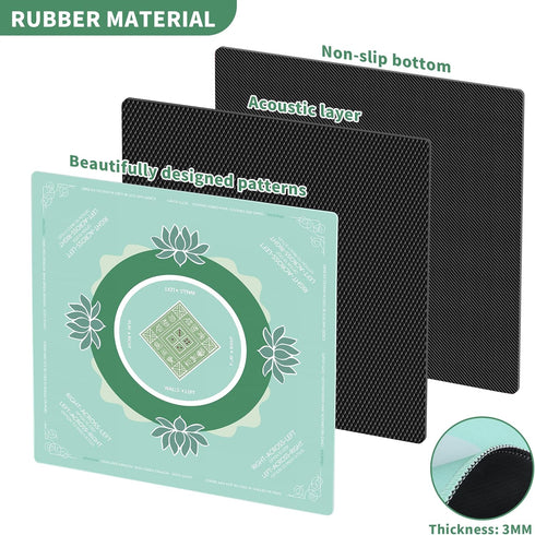 American Mahjong Game Mat - Anti-Slip Neoprene, Noise Reduction & Wrinkle-Resistant | Odorless & PAH-Free | Includes