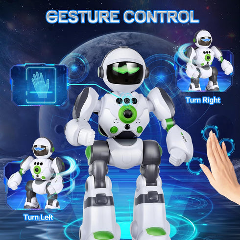 Programmable Robot Toys Gift for Kids: Remote Control Robot with Record Voice Music Dancing Gesture Control