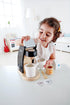 Set Set 3 Hape Wooden Black Coffee Maker Kitchen with Accessories| Pretend Play Toy for Kids Ages Years and Up