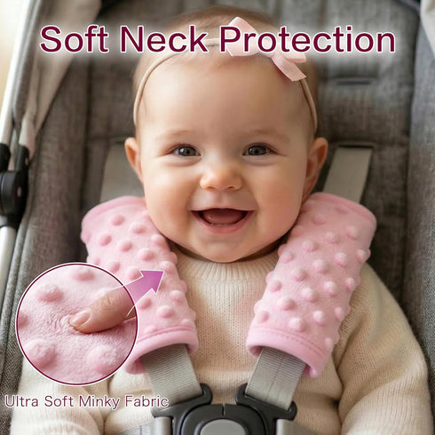 Pro Goleem Car Seat Strap Covers for Babies Girl Soft Car Seat Strap Shoulder Pads for All Car Seats, Stroller