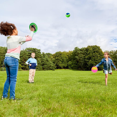 Kids Toys - Outdoor Games, Toss and Catch Ball Set with 6 Paddles and 3 Balls for 3-8 Year Old Boys and Girls