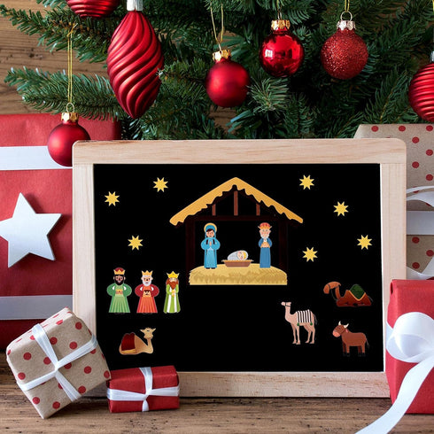 Nativity Stickers for Christmas Party Crafts, 36 Sheets Religious Christian Jesus Birth Stickers for Holiday Education