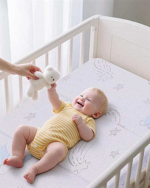 Pack 38"x26", Pack Trifold and Play Mattress Double-Layer N Play Mattresses for Baby Toddler with Waterproof Washable