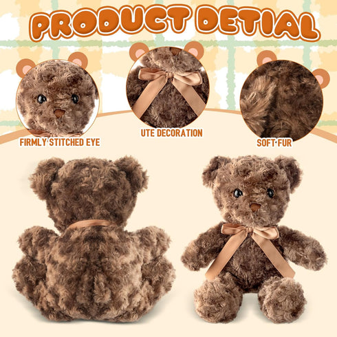 Jenaai 12 Pieces Stuffed Animals, Soft Party Gift Plush Bears for Baby Shower Centerpieces, Birthday Decorations (11.8