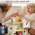 Set, 3+, Giant bean Wooden Ice Cream Play with Drop-Down Dispenser, Play Kitchen Accessories with Cones, Popsicles