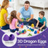 BOYLOVE 3D Set, 12Pcs 3D Set Printed Dragon Prefilled Easter Eggs Printed Animals Cool Fidget Toy for Easter Basket