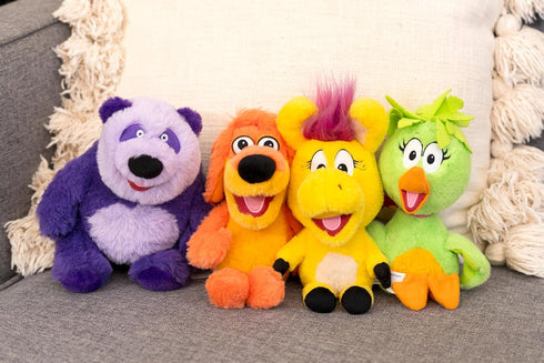 Donkey Hodie 8" Twin Pack Plush Doll, Purple Panda & Duck Duck Toys for Kids