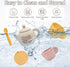 Set Set 3 4 5 6 4Cups 4Coasters 4Scoops Tea Party for Toddlers, Silicone Play Tea for Girls and Boys Years Old, Kitchen