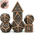 UDIXI 10mm Mini Metal DND Dice Set, 7-Die Small Portable Polyhedral RPG Dice for Dungeons and Dragons (Copper)