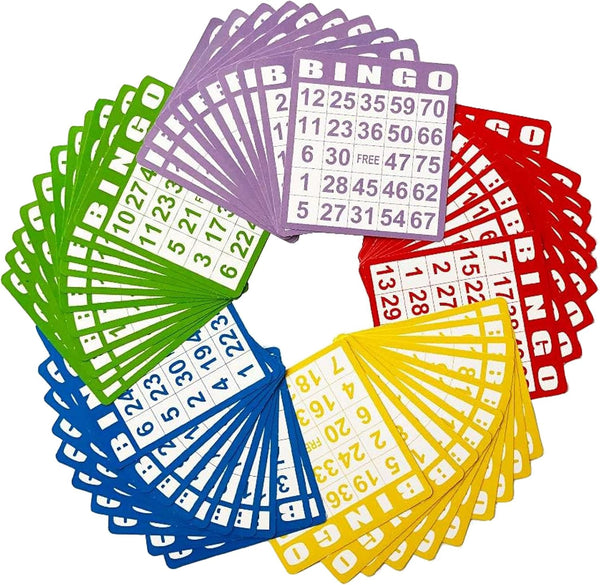 Yuanhe 50 Bingo Game Cards - Bingo Set for Kids Party, Paper Card Games for School and Family Activities