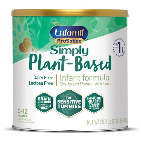 Enfamil Prosobee Plant Based Baby Formula, 20.9 Oz Can, for Sensitive Tummies, Soy-based Protein, Lactose-free, Gluten