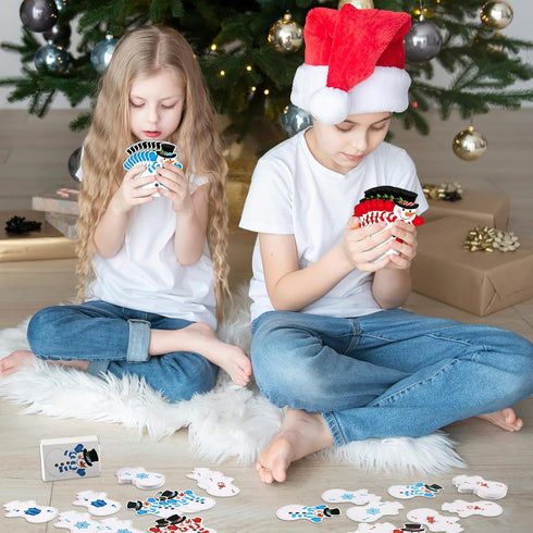 12 Decks Christmas Playing Cards - Snowman Shaped Mini Playing Cards for Christmas Activities and Party Supplies