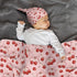 Midaivu Set 0-6 Cherry Swaddle Blanket for Newborns Baby Swaddle with Headband and Matching Hat New Born Coming Home
