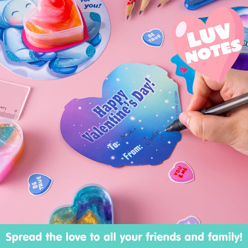 30 JOYIN PCS Valentine Day Gift Cards with Galaxy Slime Stress Relief Fidget Toys for Kids Classroom Exchange Prizes