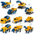 Set 5Pcs 5-in-1 MIEBELY Toddler Robot Construction Vehicles Transforming Robots for Kids - Magnetic Toys with Sturdy