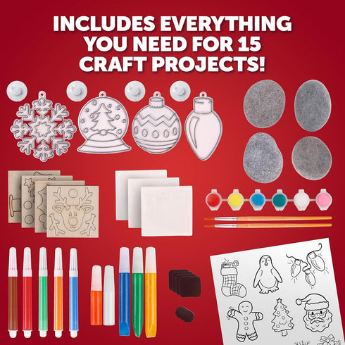 15 Blue Marble Santa's Christmas Craft Kit for Kids - Magical Christmas Crafts for Kids, Make Suncatchers, Paint