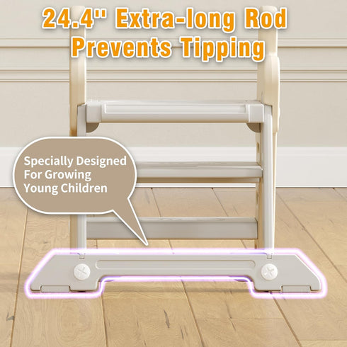 XQIAO Foldable Step Stool for Bathroom Sink - Adjustable Toilet Trainer & Anti-Tip Guard - Kitchen Learning Stool