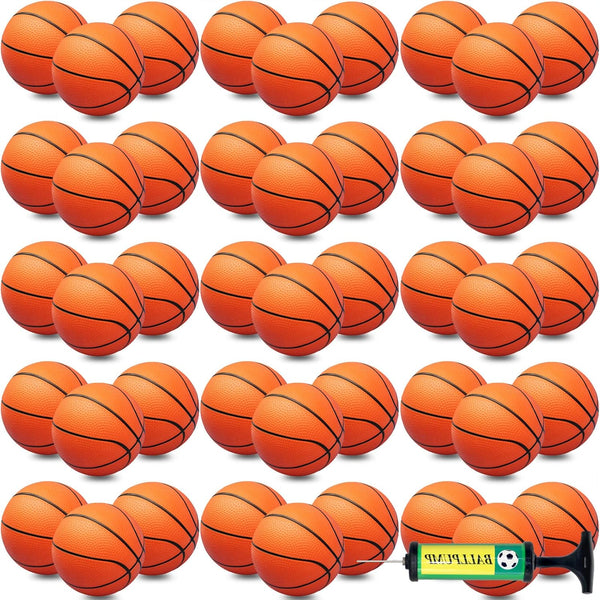 40Pcs 5" Mini Basketball Balls Bulk, Small Basketball Set with Pump for Indoor/Outdoor Games & Party Favors