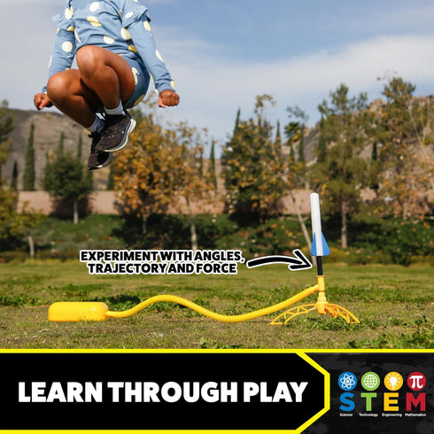 Stomp Rocket Jr Glow Rocket Refills - 3 Rockets for Soft Foam Rocket Launcher - Fun Outdoor Toys for Kids