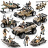 HOSPONY 56-in-1 Army Men Toys for Boys 4-7 6-8 8-12, Military Truck/Helicopter/Kayak Boat/Motorcycle/Army