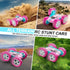2.4 360 6 7 8 9 10 11 12 QUNREDA RC Cars, Pink Remote Control Car for Girls, GHZ Double Sided RC Stunt Car Rotating