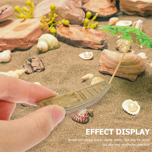 15Pcs NUOBESTY Miniature Boat Resin Fishing Ship Model for Fairy Garden Accessories, DIY Micro Landscape Decoration