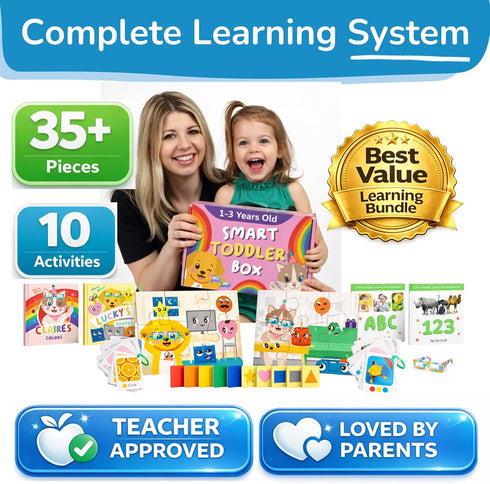 1, 2, 3 TOYVENTIVE Books, Toddler Flash Cards, and Puzzles Educational Toys and Birthday Gifts for Year Old Girl