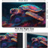 MTG Card Playmat with Magic Zone, Non-Slip Game Play Mat for TCG, 24 x 14 inches, Colored Turtle