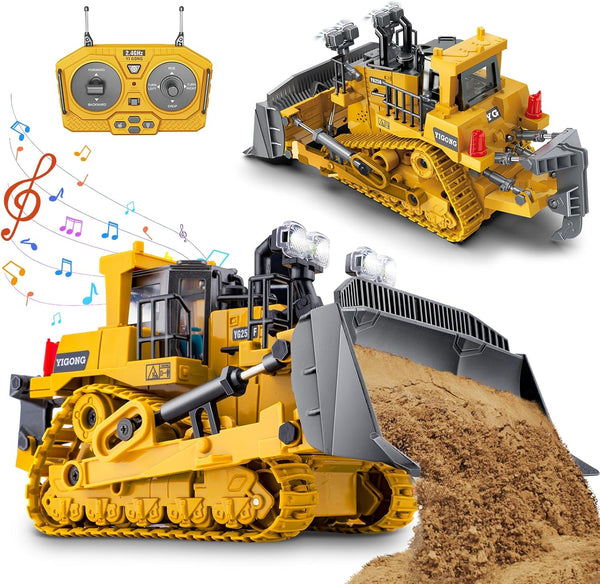Samtop Rc Bulldozer Toys - Remote Control Bulldozer Construction Vehicles Trucks for