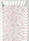 Sweet Jojo Designs Fitted Baby Crib Sheets (Boho Pink Floral Leaf) for