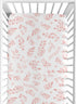 Set 2p Sweet Jojo Designs Blush Pink and White Boho Floral Leaf Girl Baby Fitted Crib Sheet Infant Newborn Nursery