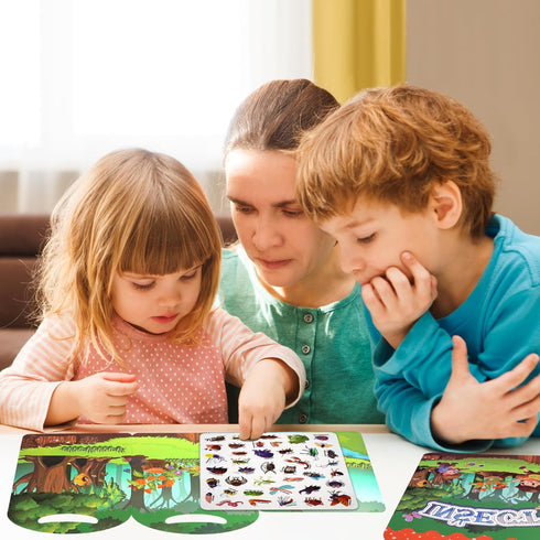 Insect Sticker Books for Toddlers, Reusable Jelly Bug Sticker Activity Book for Ages 2-5, Travel Quiet Toys