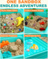Playset Sets 3-5 Sandbox Kit Sand Table : Sand Bin with Lid Toys Toddler Dinosaur/Ocean Molds Enhance Creativity