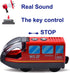 Giant Bean Battery Operated Action Locomotive - Magnetic Connection Train Set for Wooden Train Tracks, Toys 3+