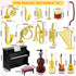Dollhouse Musical Instruments, Miniature Violin Guitar Piano Drum Trumpet Figurine Ornament for Mini House