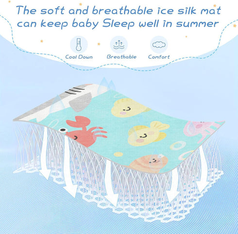 SyXIOP 28" 52" Cartoon Cute and Colorful Animals Cooling Baby Waterproof Crib Mattress pad x Breathable Crib Bumper