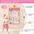 Interactive Alphabet Wall Chart, Talking ABC & 123s Music Poster, Educational Toddler Toy for Kids 1-3 - Pink
