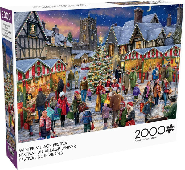 Buffalo Games Winter Village Festival - 2000 Piece Jigsaw Puzzle - Colorful,