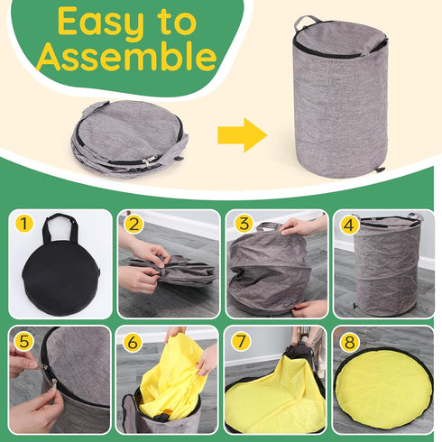 13"W x16.5"H Toy Storage Organizer for Playroom, Foldable Bin with Play Mat & Zipper - Large Capacity Organizer
