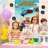 PLULON Pin The Wheels on The Truck Party Game for Kids, Birthday Pin The Tail Games Big Poster with Tyres Stickers