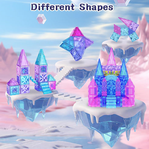114pcs Kids,3D 3-5 4-8,STEM SKTMYY Magnetic Tiles for Diamond Princess Ice Castle, Magnetic Tiles Age Educational Toys