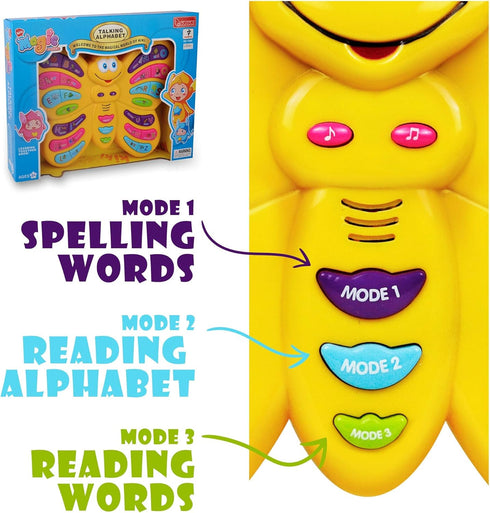 Preschool ABC Learning Toy, Interactive Educational Butterfly Toy for Toddlers, Animal Sounds